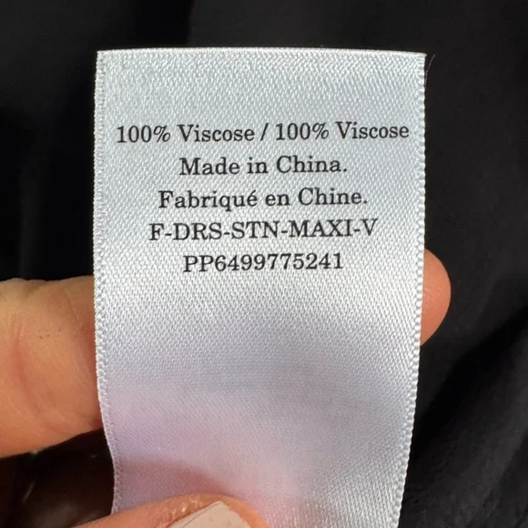 Everlane desss long black silky satin v neck maxi midi slip dress small new - Picture 10 of 15